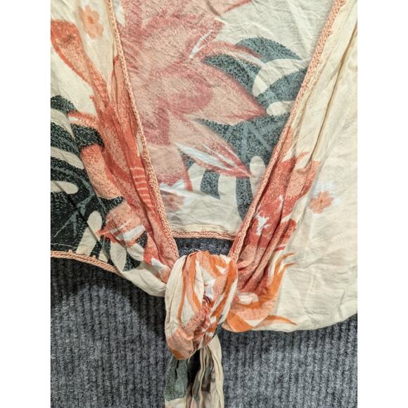 Z & L Women's Multicolor Short Sleebe 100% Viscose Made With Love Tie Top Size S - Picture 2 of 11